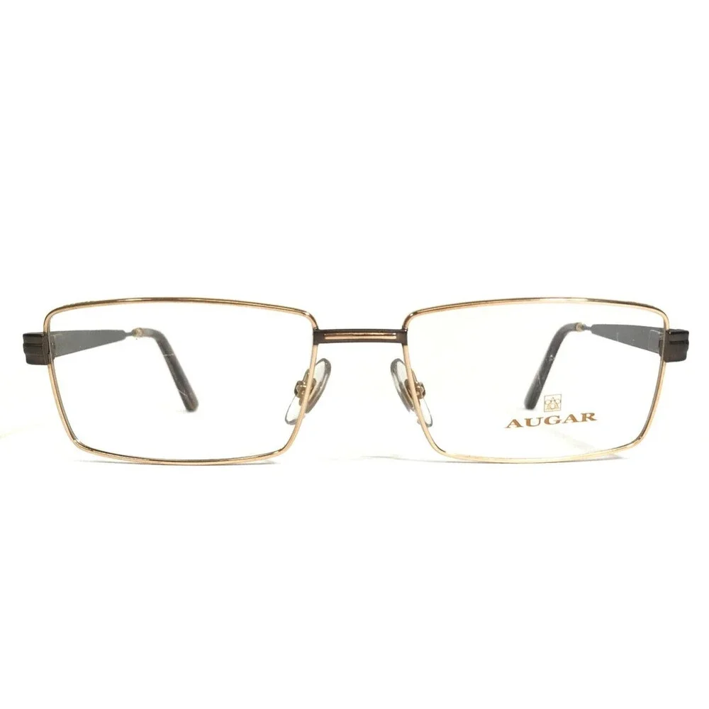 Augar Eyeglasses Frames 209 COL 101 Brown Gold 22KT GP Gold Plated 56-18-135